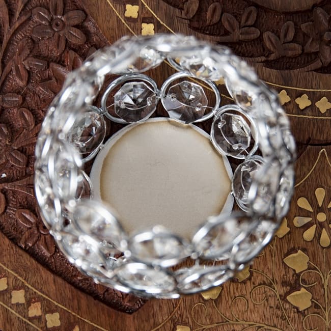 【6個セット】クリスタルガラスのアラビアンキャンドルホルダー - シルバー【7.5cm×8.5cm】 7 - 上から見てみました。