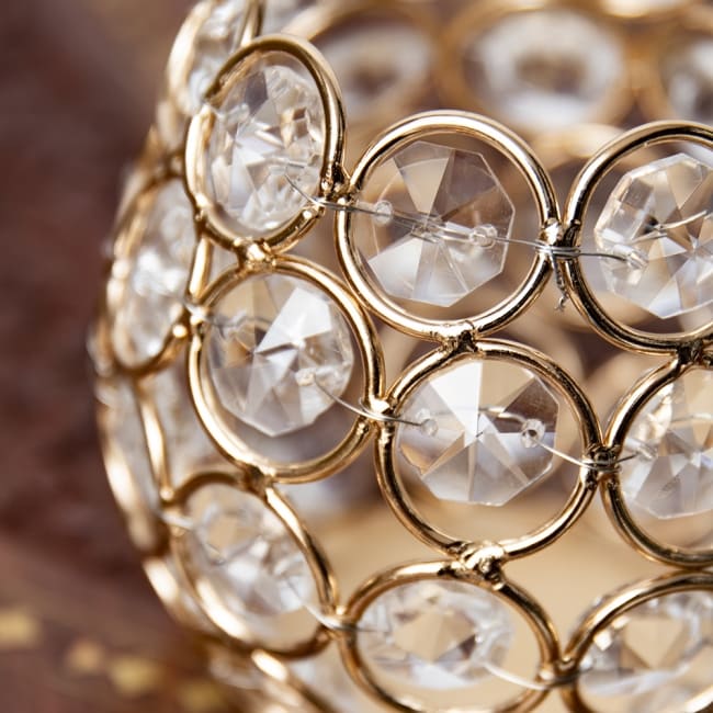 【6個セット】クリスタルガラスのアラビアンキャンドルホルダー - ゴールド【7.5cm×8.5cm】 5 - 拡大して見てみました。