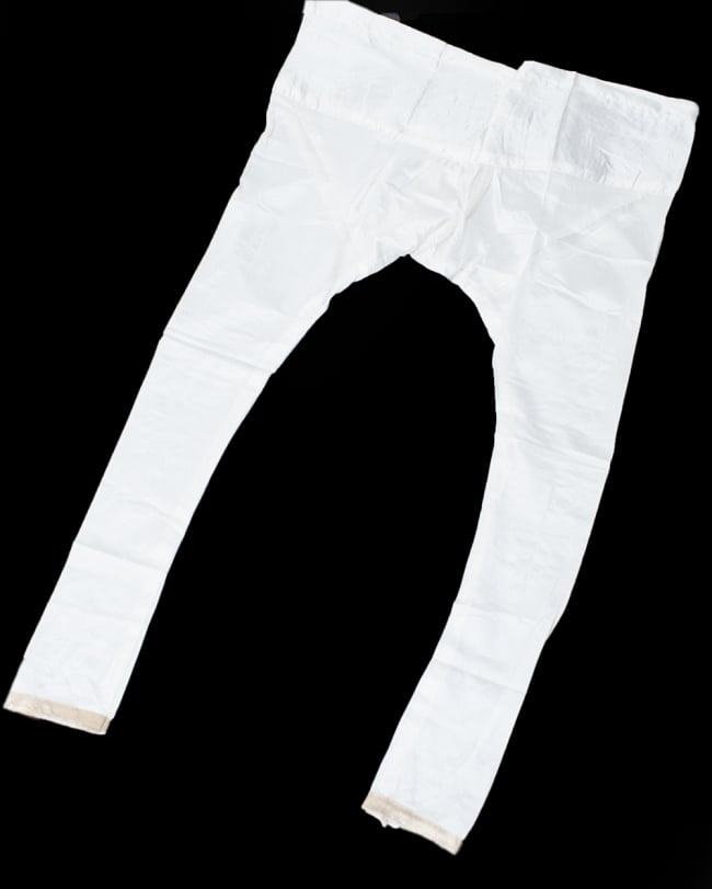 サフェードのパンジャビドレス 3点セット 白×青 10 - ボトムスを平置きしてみました