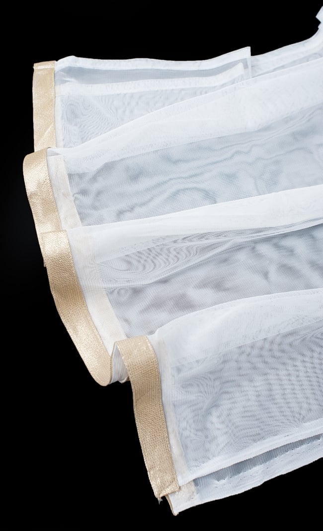 サフェードのパンジャビドレス 3点セット 白×青 11 - 透け感のあるレースのショールです。