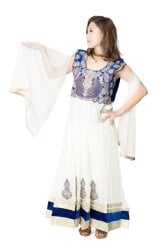 サフェードのパンジャビドレス 3点セット 白×青の商品写真