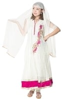 サフェードのパンジャビドレス 3点セット 白×ピンクの商品写真