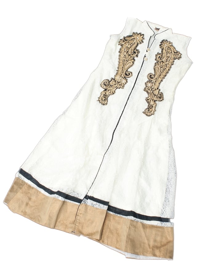 サフェードのパンジャビドレス 3点セット 白×黒 9 - 平置きしてみるとこのような様子です