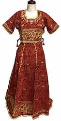 エスニック衣料のセール品:[倉庫いっぱいセール]インドのドレス-チャニヤ・チョウリ【ワケアリ】