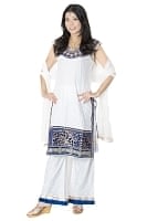 サフェードのパンジャビドレス 3点セット 白×青の商品写真