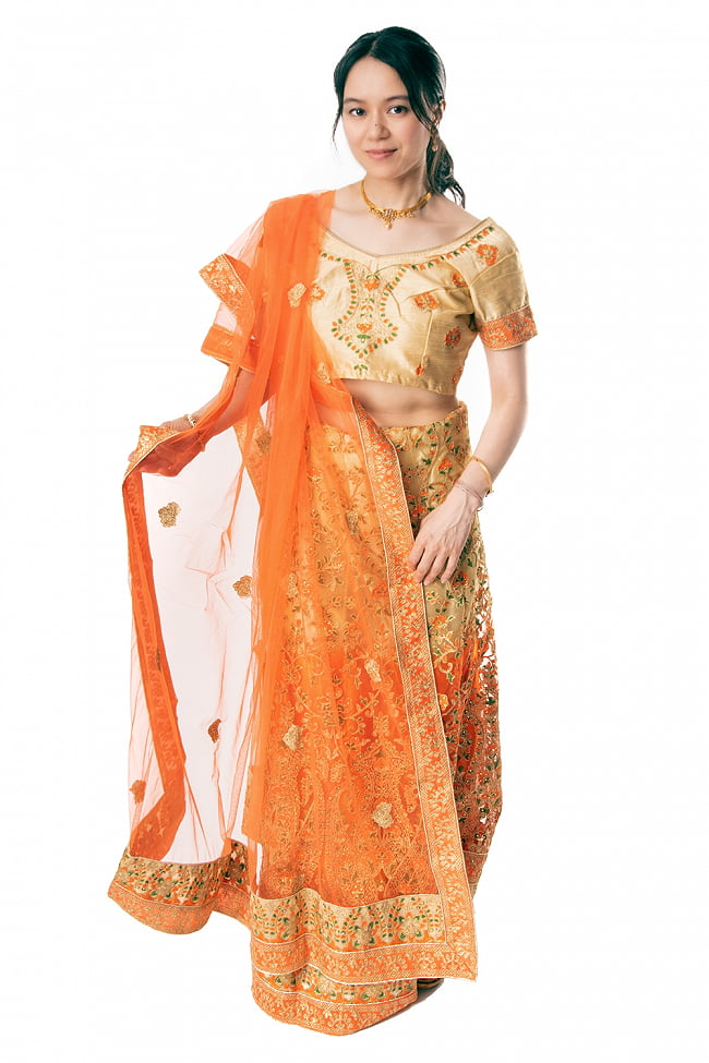 インドのレヘンガドレスセットの写真1枚目です。インドの美しい花嫁衣装、レヘンガドレスです。パーティードレス,コスプレ,ドレス,ウェディングドレス,レヘンガ,民族衣装