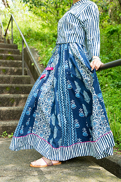 木版染めが美しい コットンレヘンガ - サブ3