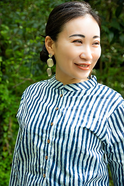 木版染めが美しい コットンレヘンガ - サブ4