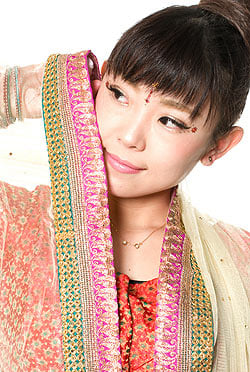 【1点物】インドのレヘンガ　【赤×ベージュ】 - サブ4