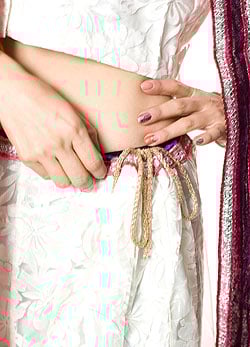 【1点物】インドのレヘンガ　【白×赤】 - サブ5