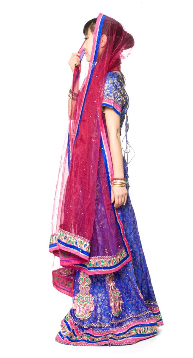 1点物】インドのレヘンガ 【青×ピンク】 の通販[送料無料] - TIRAKITA.COM