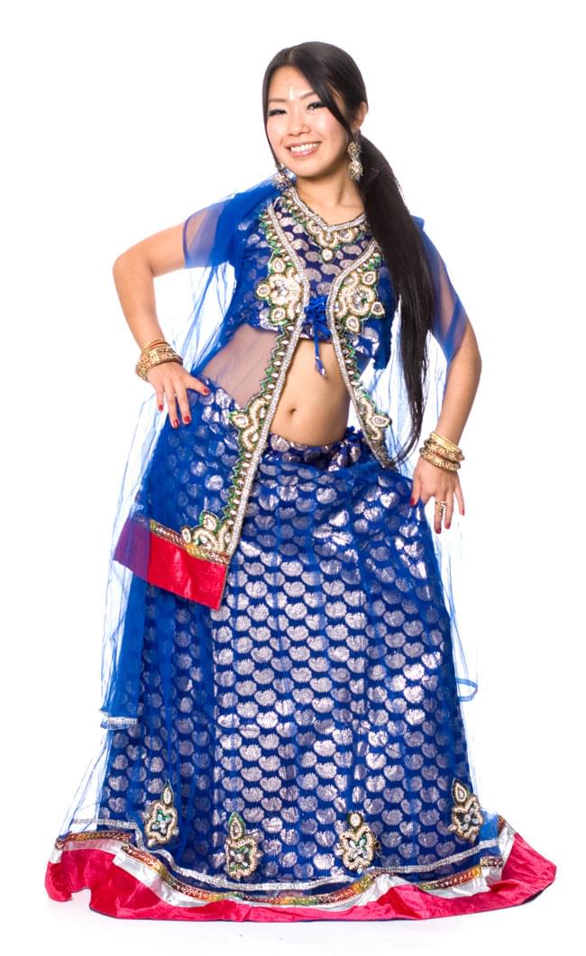 インドのレヘンガ 【青】 の通販[送料無料] - TIRAKITA.COM