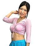 ベリーダンス用7分袖ストレッチチョリ - ピンクの商品写真