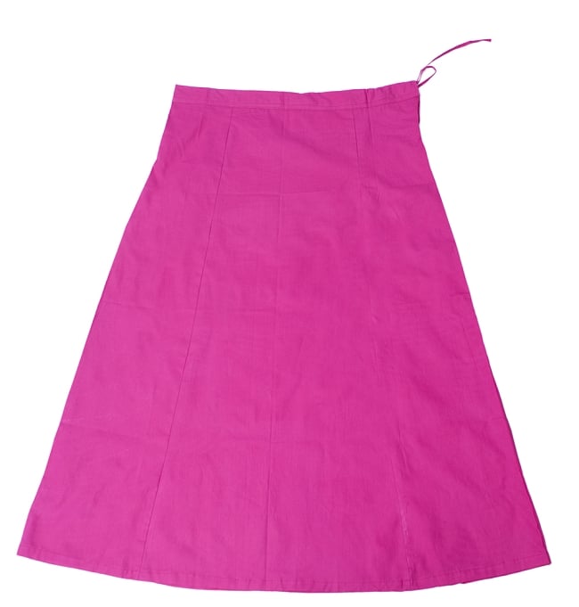 サリーの下に着るペチコート - ピンクの写真1枚目です。シンプルなデザインで持ってると便利なペチコートです。ペチコート,サリー,インナー,下着,コットン