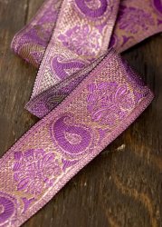 ペイズリー柄のチロリアンテープ （メーター売り・太幅 約5cm）の商品写真
