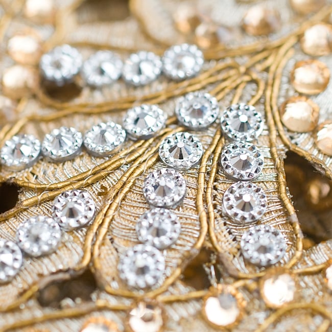 インドの婚礼用チロリアンテープ ゴールド - 50cm切売り【幅 約17cm】 6 - とてもゴージャスです！