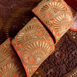 〔各色あり〕チロリアンテープ メーター売 - 金糸が美しい 吉祥の孔雀模様とゴータ刺繍〔幅:約10.5cm〕 - サブ2