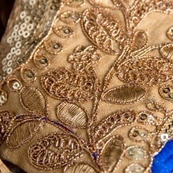 〔各色あり〕〔メーター売り〕チロリアンテープ　メーター売 - 金糸が美しい　吉祥の孔雀とゴータ刺繍〔幅:約9.3cm〕 - サブ4