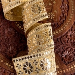 〔各色あり〕〔メーター売り〕チロリアンテープ　メーター売 - 美しい光沢感　小花模様のブロケード〔幅:約6.2cm〕 - サブ2