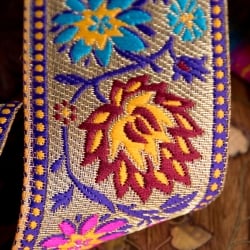 〔各色あり〕〔メーター売り〕チロリアンテープ　メーター売 - 美しい光沢感　更紗模様のブロケード〔幅:約4.3cm〕 - サブ4