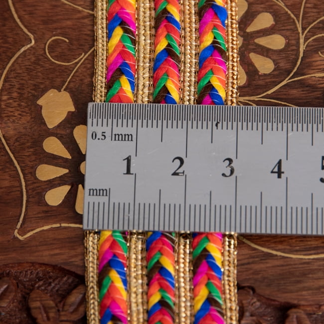 約9m ロール売り チロリアンテープ - カラフル刺繍〔幅:約3cm〕 6 - 横幅はこのようになります