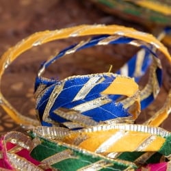 約85m ロール売り〔各色あり〕チロリアンテープ - シルバー装飾入りカラフルロングテープ〔幅:約1.3cm〕 - サブ3