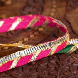 約85m ロール売り〔各色あり〕チロリアンテープ - シルバー装飾入りカラフルロングテープ〔幅:約1.3cm〕 - サブ4