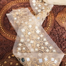 チロリアンテープ　メーター売 - ミラーワークと金糸が美しい〔幅:約8cm〕 - サブ5