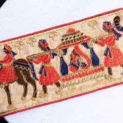 チロリアンテープ - メーター売 【極太幅9.8cm】 - シルクロード ゴータ刺繍