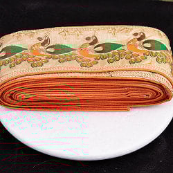 チロリアンテープ - ロール売 【極太幅9.8cm】 - 孔雀模様のゴータ刺繍 - サブ5