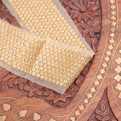 〔メーター売り〕チロリアンテープ　メーター売 - 金糸が美しい　更紗模様のゴータ刺繍〔幅:約4.5cm〕 - 天の川 - サブ2