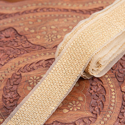 チロリアンテープ　メーター売 - 金糸が美しい　更紗模様のゴータ刺繍〔幅:約4.5cm〕 - 天の川の商品写真