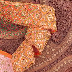 【全7色】 〔メーター売り〕チロリアンテープ　メーター売 - 金糸が美しい　更紗模様のゴータ刺繍〔幅:約5.8cm〕 - ハンデラバード - サブ3