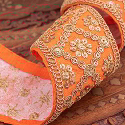 【全7色】 〔メーター売り〕チロリアンテープ　メーター売 - 金糸が美しい　更紗模様のゴータ刺繍〔幅:約5.8cm〕 - ハンデラバード - サブ4