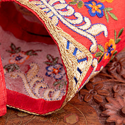 【極太幅7.5cm】 チロリアンテープ　メーター売 - 金糸が美しい　更紗模様のゴータ刺繍 -庭園 - サブ4