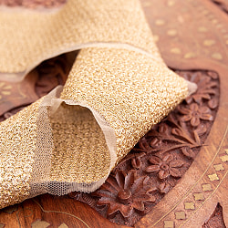チロリアンテープ　メーター売 - 金糸が美しい　更紗模様のゴータ刺繍〔幅:約8cm〕 - 綺羅星 - サブ4