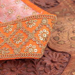 【全7色】約9m チロリアンテープ ロール売 - 金糸が美しい　更紗模様のゴータ刺繍〔幅:約5.8cm〕 - ハンデラバード - サブ2