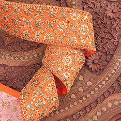 【全7色】約9m チロリアンテープ ロール売 - 金糸が美しい　更紗模様のゴータ刺繍〔幅:約5.8cm〕 - ハンデラバード - サブ3