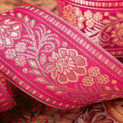 〔各色あり〕〔メーター売り〕チロリアンテープ　メーター売 - 美しい光沢感　更紗模様ブロケード〔幅:約5.8cm〕 - サブ5