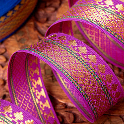 〔各色あり〕〔メーター売り〕チロリアンテープ　メーター売 - 美しい光沢感　伝統模様ブロケード〔幅:約2.5cm〕 - サブ4