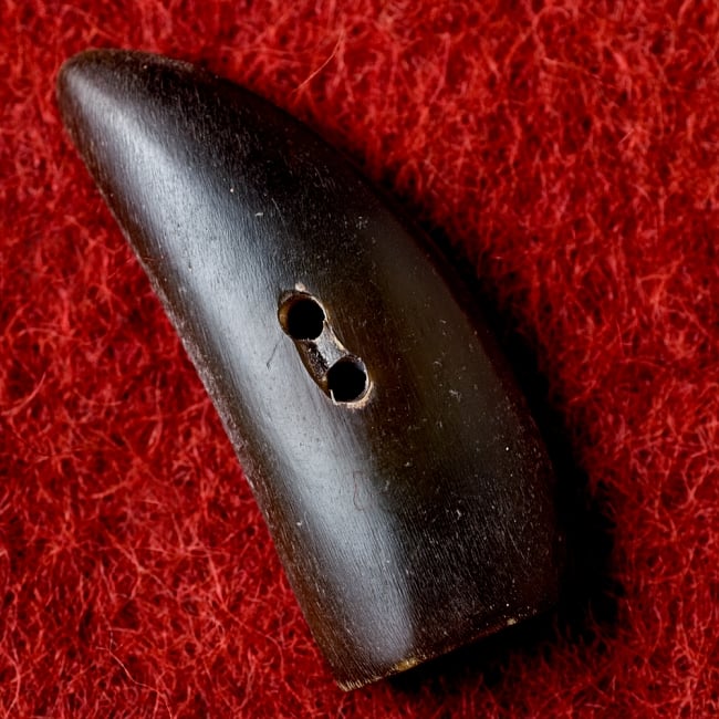 水牛の角ボタン[5個セット] - 約4.5cm×約1.5cm - 角 2 - 表面です。