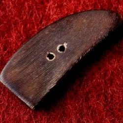 水牛の角ボタン[5個セット] - 約4.5cm×約1.5cm角 - サブ3