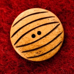 水牛の角ボタン[5個セット] - 約3.3cm茶・丸 - サブ2