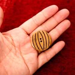 水牛の角ボタン[5個セット] - 約3.3cm茶・丸 - サブ4