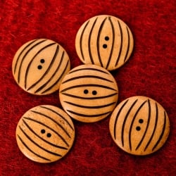 水牛の角ボタン[5個セット] - 約3.3cm茶・丸 - サブ5