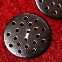 水牛の角ボタン[5個セット] - 約3.3cm - 茶・丸