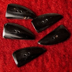水牛の角ボタン[5個セット] - 約4.5cm×約2cm平角 - サブ5