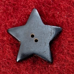 水牛の角ボタン[5個セット] - 約3.5cmスター - サブ2