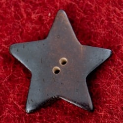 水牛の角ボタン[5個セット] - 約3.5cmスター - サブ3