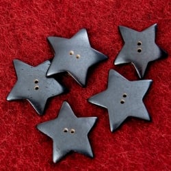 水牛の角ボタン[5個セット] - 約3.5cmスター - サブ5